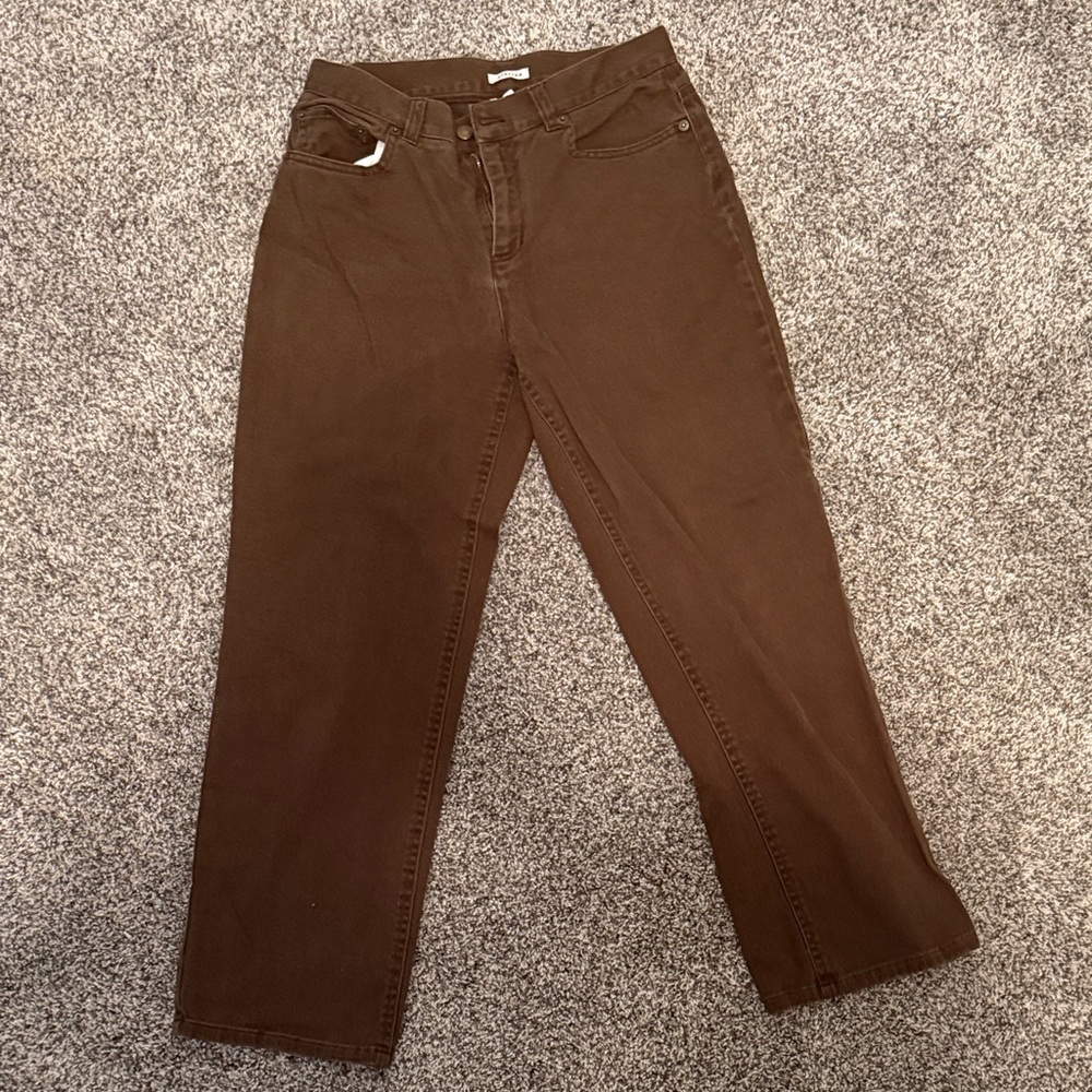 Brown Straight-Leg Jeans
